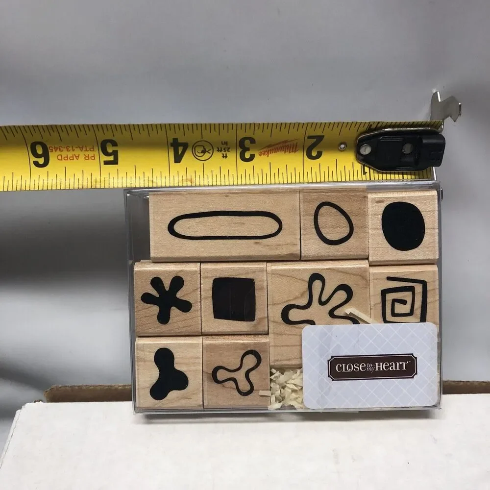 Close To My Heart Signs & Symbols Wooden Rubber Stamp Set 9 Pieces Graphics CTMH - Picture 5 of 5
